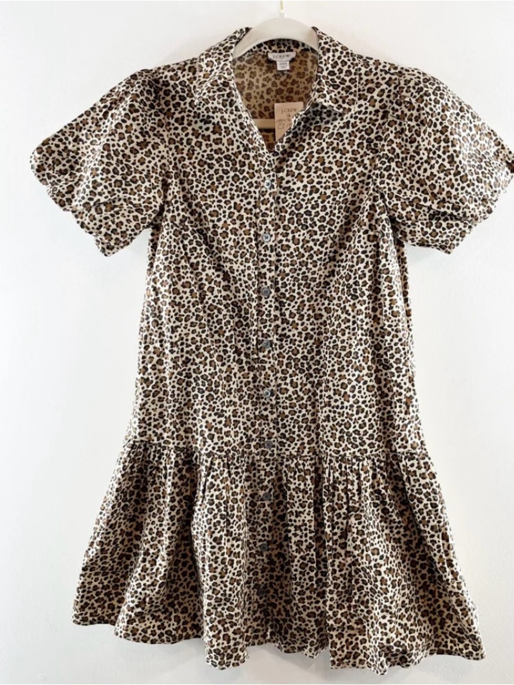 J. Crew Factory Leopard-Print Mini Dress in Brown and Black